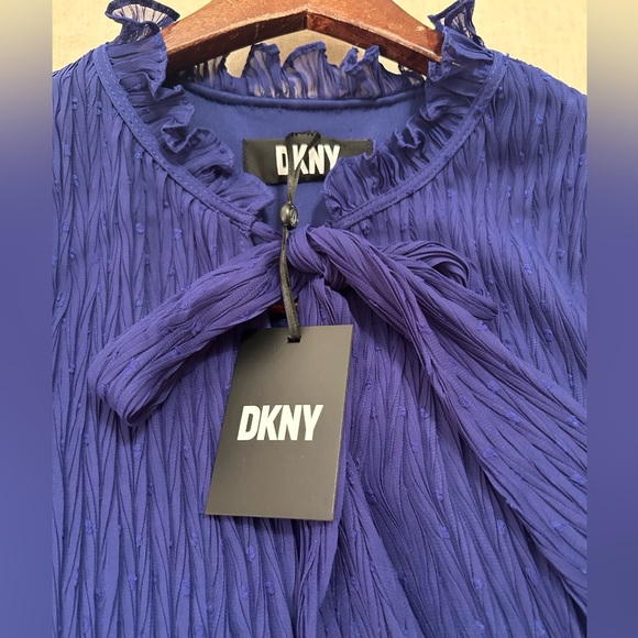 DKNY Blue Long Sleeve Tie Dress Size 6 - Picture 6 of 7